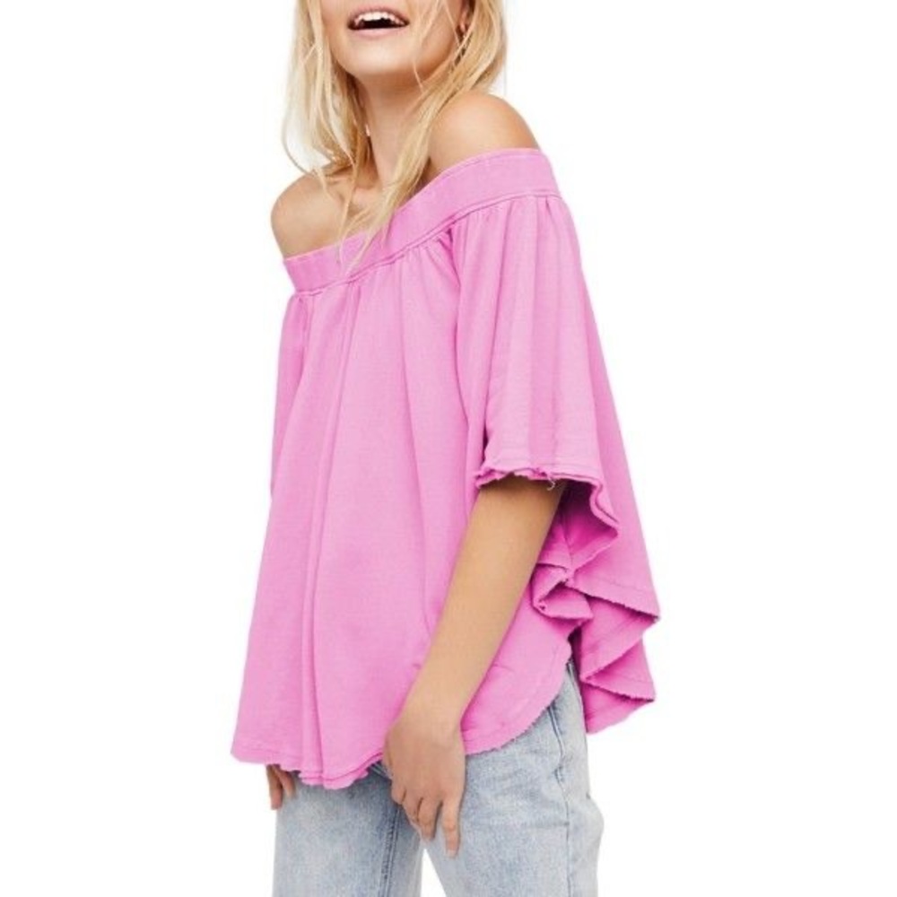 Pink off the shoulder free people top